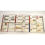 Twelve albums of First Day Covers, each album containing a large quantity of FDCs with dates ranging