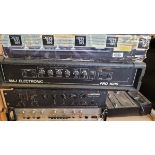 A quantity of amplifiers, and tape decks by MAJ Electronic Pro 1000, Multivox Analogue Echo MXD-5,