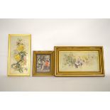 Three 19th Century still life oil on canvas paintings, all in gilt frames. Together with a 19th