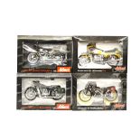 Four Schuco 1:10 scale motorcycle models, BMW R90/S Motorrad Baujahr 1973, BMW R25/3 Motorrad Bajahr