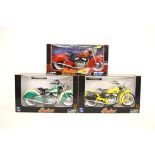 Three NewRay 1:6 scale Indian Motorcycle models, all boxed.