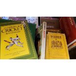 A quantity of cricket books, including a 1984 Wisden, Cardus on Cricket, various autobiographies