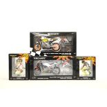 Two Minichamps Valentino Rossi Collection motorcycles with matching figurines, Honda RC211V Repsol