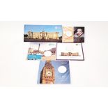 A collection of Royal Mint commemorative fine silver UK Sterling coins, in presentation card