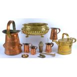 A large quantity of 19th & 20th Century copperware, including pans, jugs, kettles, a bed warmer