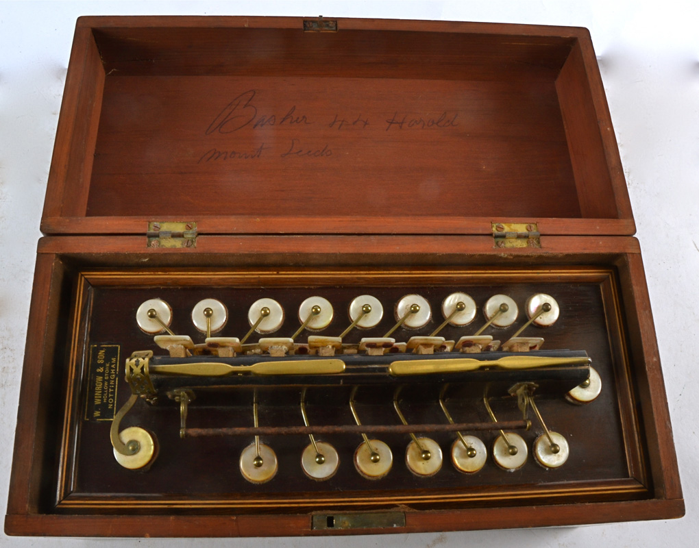 A 19th Century French inlaid rosewood accordian flutina, with brass and mother of pearl keys, - Image 3 of 3