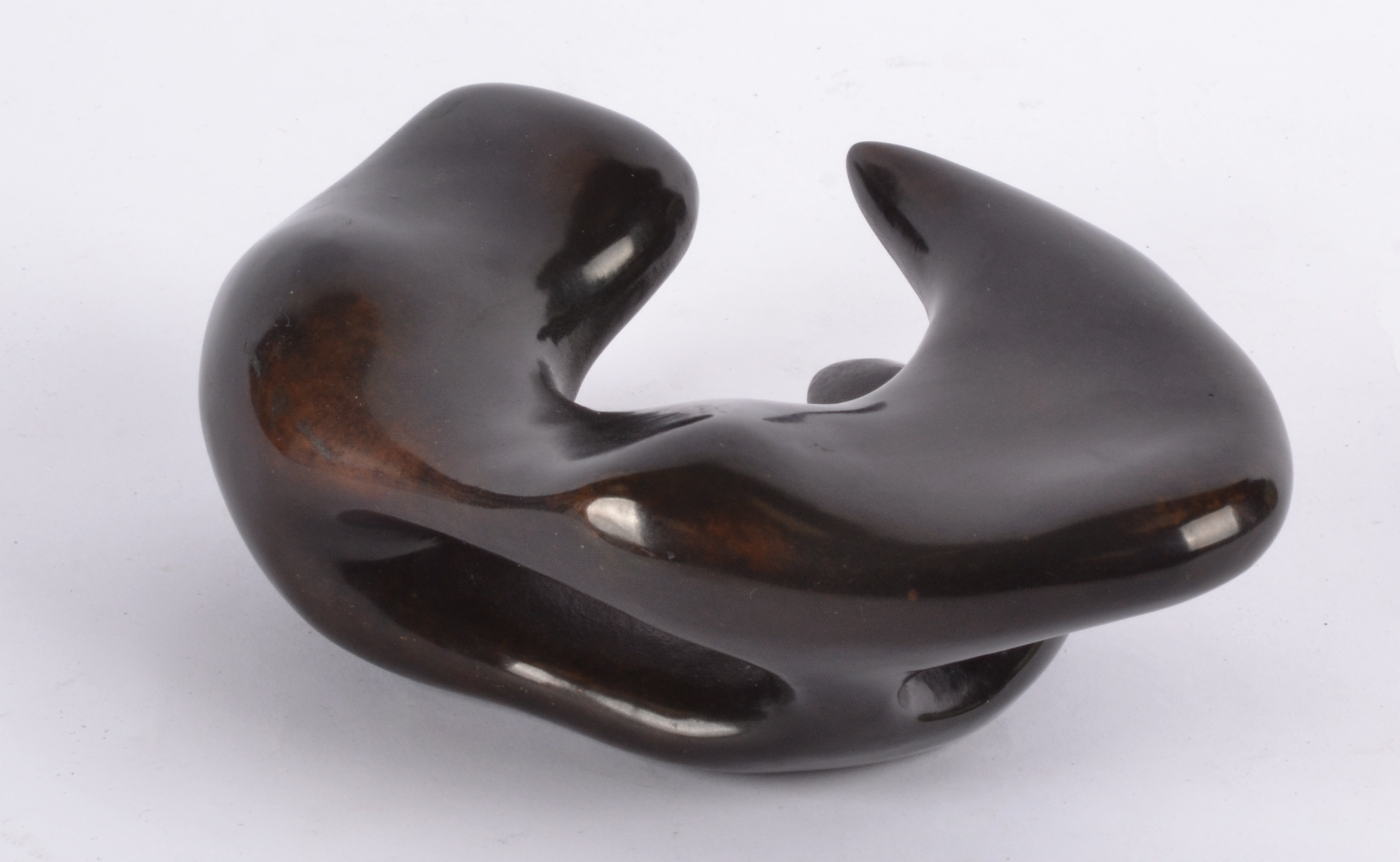 Eli Ilan (1928-1982) abstract bronze sculpture, 1981, signed and dated to back 'HAN, I/X '81', - Image 4 of 9
