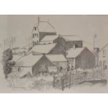 Winifred Francis (British 1915-2009), pencil drawing on paper, Brewery, Brecon Road, signed and