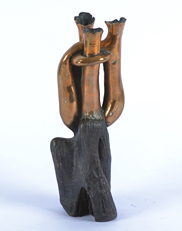 Eli Ilan (1928-1982) abstract bronze sculpture, 1976, signed and dated to the back 'HAN, I/X, ' - Image 6 of 9