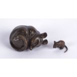 Rosalie Johnson (Contemporary British) a bronze study of a sleeping mouse, a limited edition of