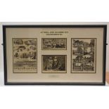 Commemorative set of four engravings, Operation Tosca and 22nd Regiment of Royal Artillery, 53cm x