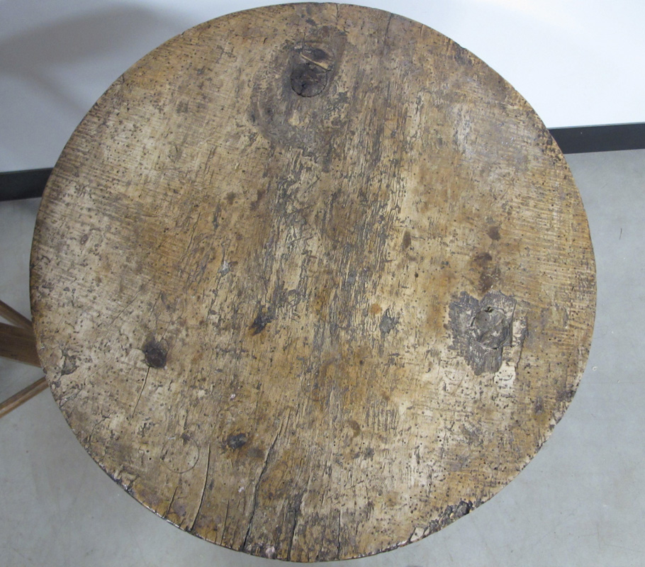 Two antique Cricket tables, one with a octagonal elm top the other from a fruitwood, 52cm x 66cm and - Image 8 of 8