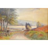 M W Leach, watercolour, lakeland view, signed and dated 1919 lower right, 27cm x 40cm, framed and