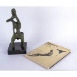 Eli Ilan (1928-1982) 'Gladiator' bronze maquette, mounted on a square wooden base with a plaque,