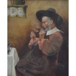 AVD Bocaeroi, early 20th Century European School, oil on canvas, gentleman lighting a pipe in 17th