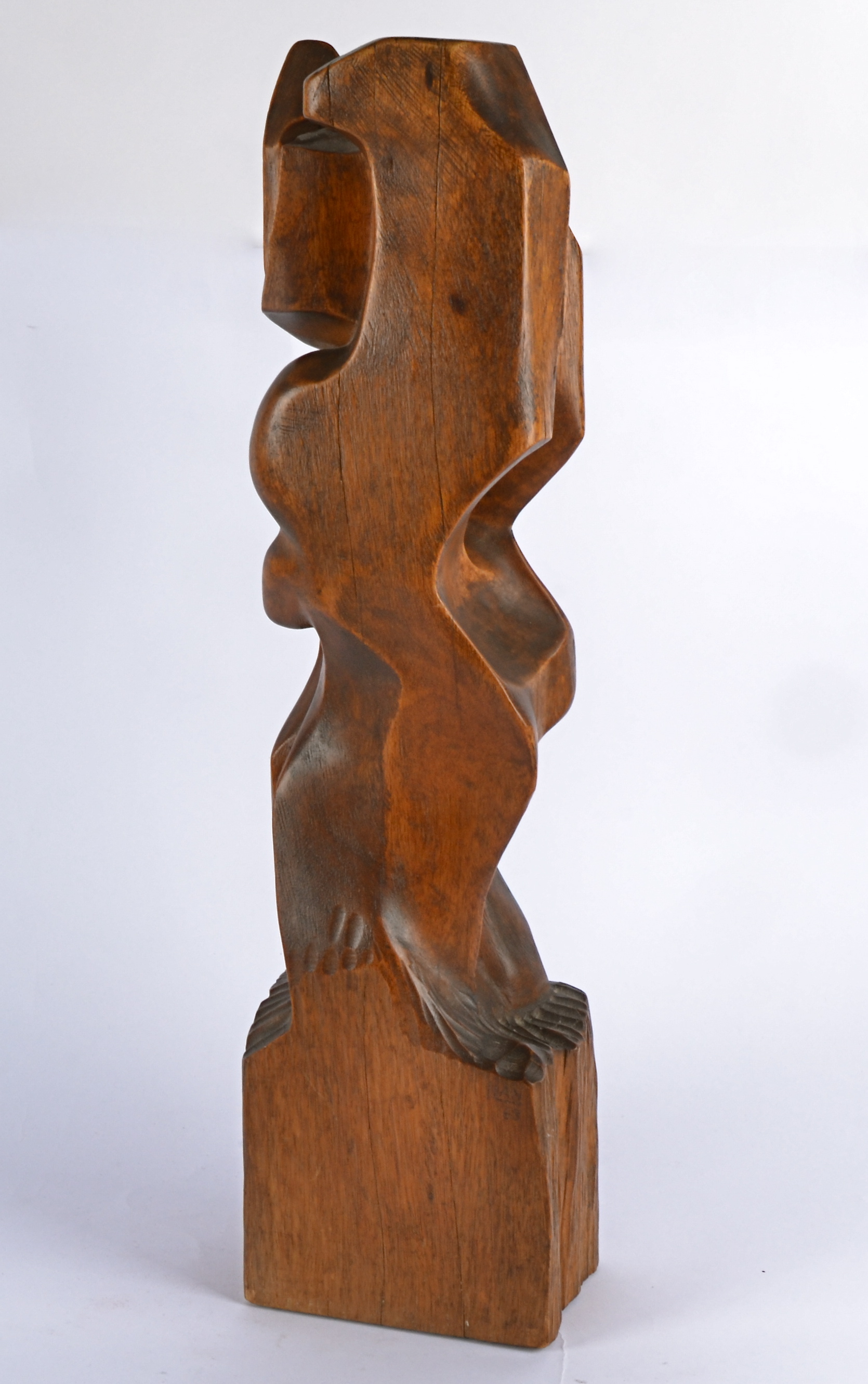 Eli Ilan (1928-1982) abstract wooden sculpture, untitled, 1963, signed and dated to the back ' - Image 2 of 9