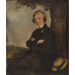 Charles Harris, 19th Century portrait study, young man, signed and dated 1851 and inscribed verso,