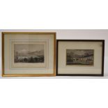 20th Century print, Italianate landscape, 37cm x 50cm together with one of Lake Leman and another