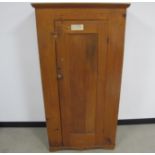 A 19th Century pine storage cupboard, single panelled door with three fitted shelfs to the interior,