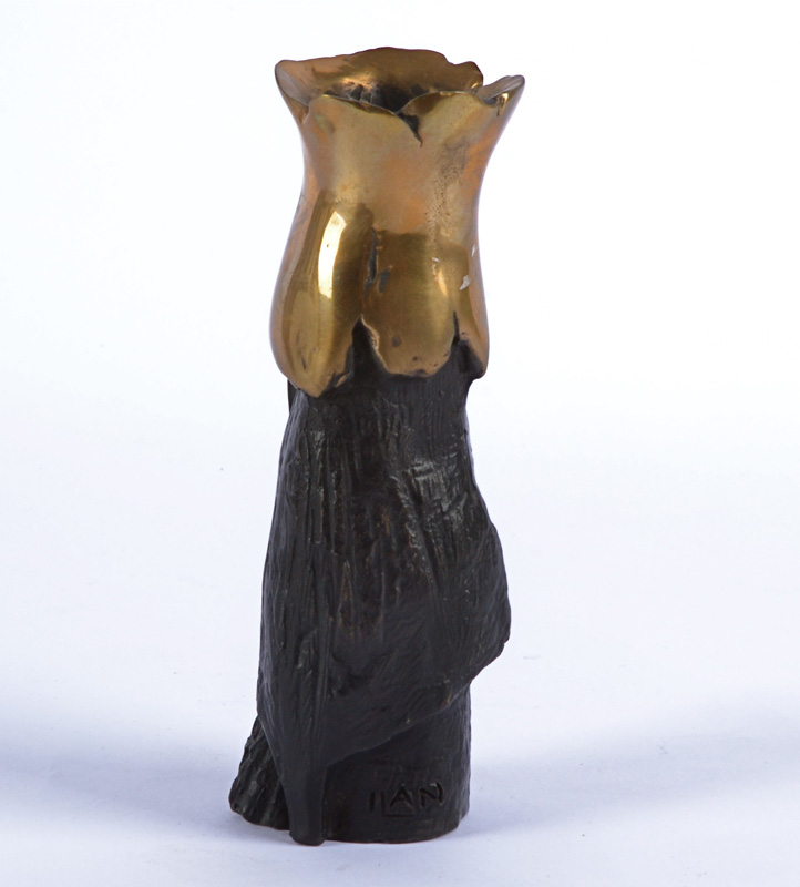 Eli Ilan (1928-1982) abstract bronze sculpture, signed to back 'HAN', height 15cm Provenence: - Image 6 of 9