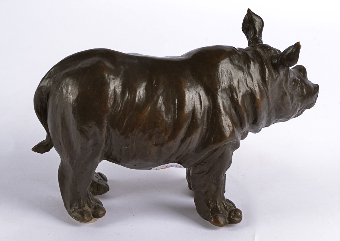 Rosalie Johnson (Contemporary British), a bronze study of a rhinoceros, a limited edition of which - Image 6 of 9