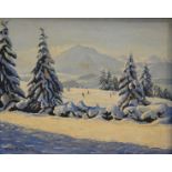 Paul Driver, oil on board, Winter Scene, signed lower left Fair