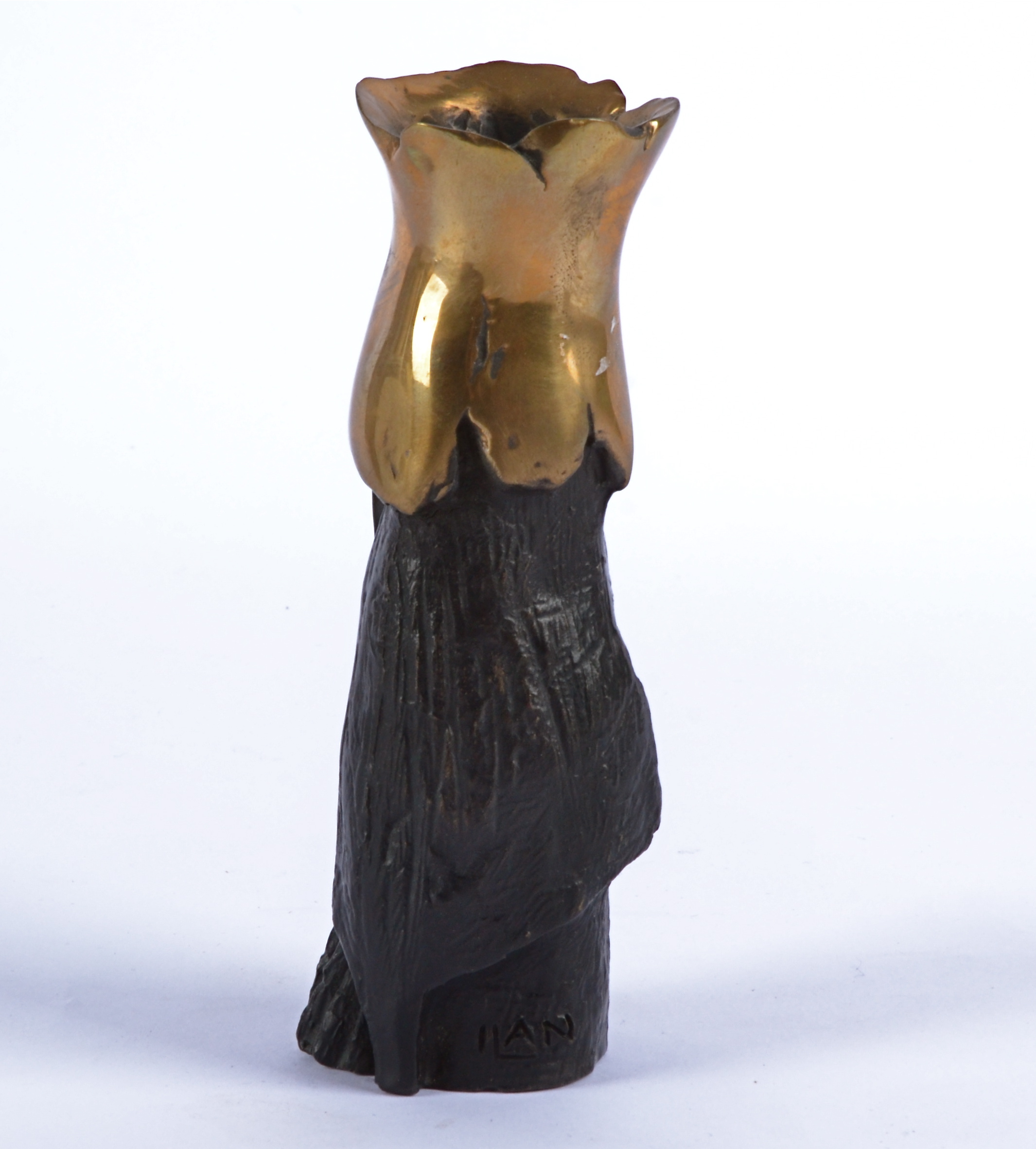 Eli Ilan (1928-1982) abstract bronze sculpture, signed to back 'HAN', height 15cm Provenence: - Image 5 of 9