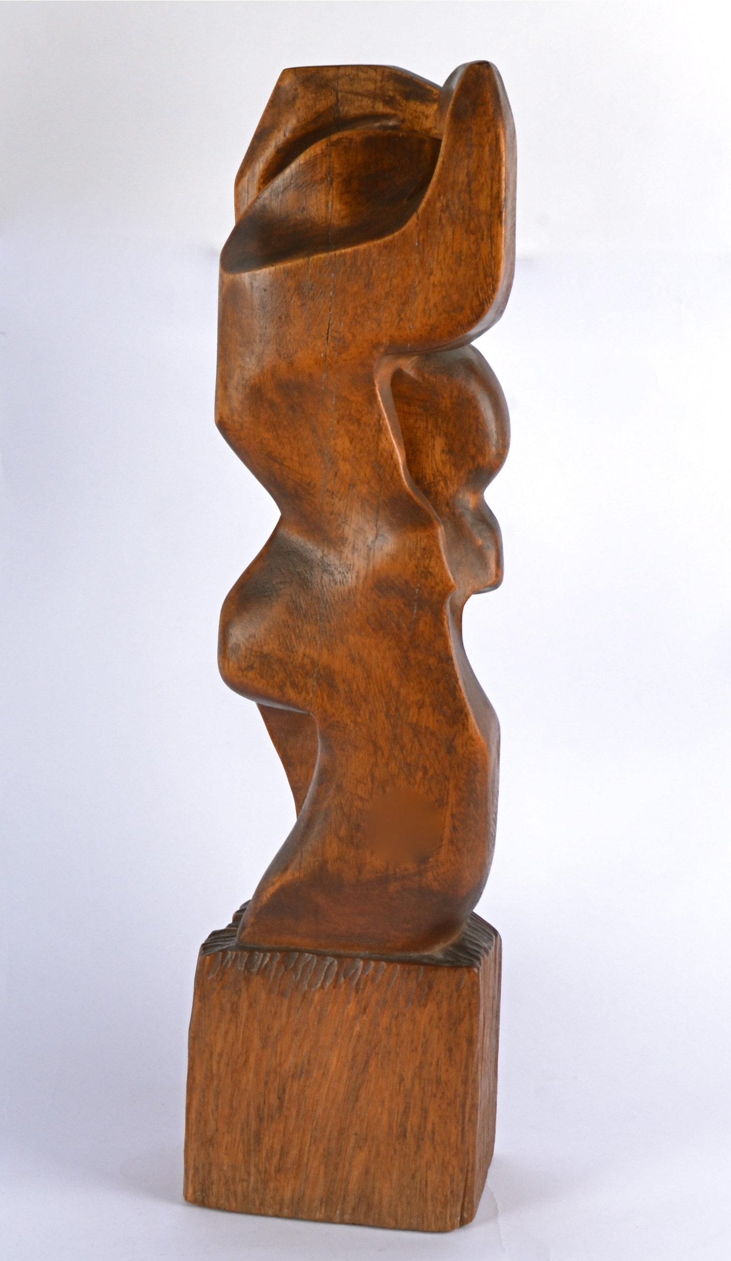 Eli Ilan (1928-1982) abstract wooden sculpture, untitled, 1963, signed and dated to the back ' - Image 7 of 9