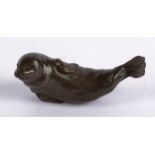 Rosalie Johnson (Contemporary British) a bronze study of a seal pup, a limited edition of which this