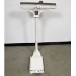 Standing balance scales by Avery of Birmingham, painted white, circa 1950s, height 122cm chipping to