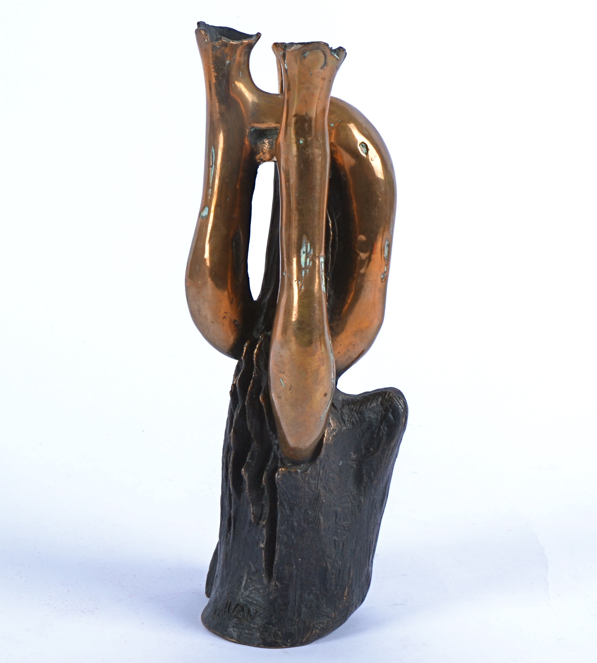 Eli Ilan (1928-1982) abstract bronze sculpture, 1976, signed and dated to the back 'HAN, I/X, ' - Image 2 of 9