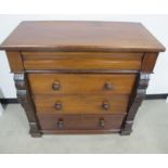 A Victorian mahogany Scottish chest, of four long drawers including a blanket drawer, 105cm x 50cm x
