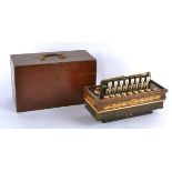 A 19th Century French inlaid rosewood accordian flutina, with brass and mother of pearl keys,