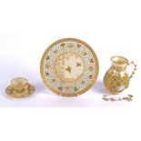 Four pieces of late Victorian Aesthetic Movement reticulated Royal Worcester porcelain in the manner