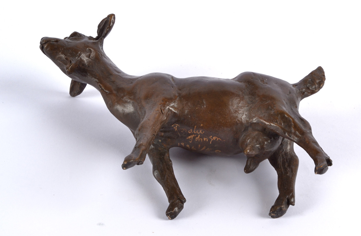 Rosalie Johnson (Contemporary British) a bronze study of a strolling goat, a limited edition of - Image 3 of 3