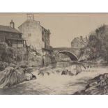 Winifred Francis (British 1915-2009), graphite on paper, Bridge over the River Wye, 17cm x 23cm