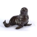 Rosalie Johnson (Contemporary British) a bronze study of a sea lion, a limited edition of which this
