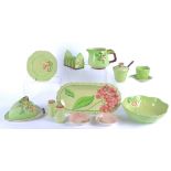A large quantity of Carlton Ware pottery 'Salad Ware' moulded as leaves flowers and berries,