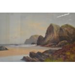 20th Century, P D Sherrin, watercolour of Watergate Bay, Cornwall, signed lower left P D Sherrin,