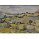 Winifred Francis (British 1915-2009), watercolour, A Valley in Powys, signed and dated 1962 lower