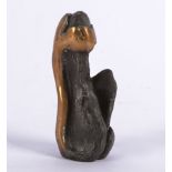 Eli Ilan (1928-1982) abstract bronze sculpture, unsigned, height 11cm. Provenence: Directly