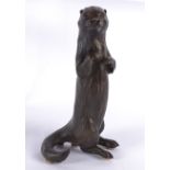 Rosalie Johnson (Contemporary British) a bronze study of an alert otter, a limited edition of