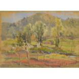 Honor Sterndale Bennett, mid 20th Century, watercolour Water Meadows, unsigned, 30cm x 40cm,