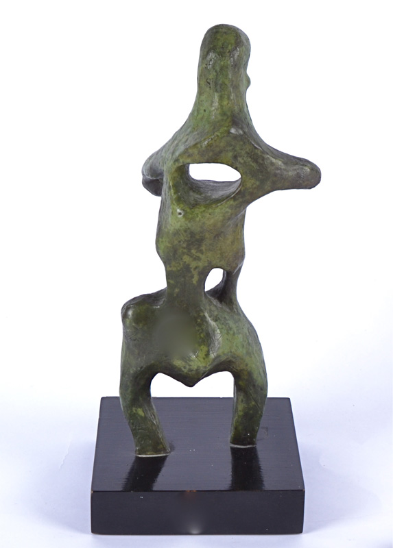 Eli Ilan (1928-1982) 'Gladiator' bronze maquette, mounted on a square wooden base with a plaque, - Image 6 of 9