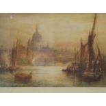 Early 20th Century, J A Brewer, etching of St Pauls Cathedral in early morning signed lower right