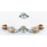 A set of four Royal Winton cups and saucers in the 'Golden Age' pattern, together with a set of