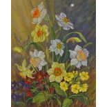 Watercolour, still life, flowers, unsigned, 43cm x 34cm
