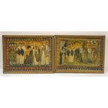 A set of four prints, Renaissance scenes and mosaics, 27cm x 40cm