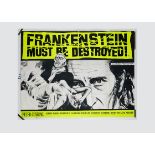 Frankenstein Must Be Destroyed UK Quad Poster, Seventies re-release poster for the Hammer film