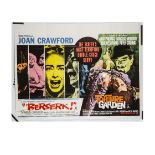 Berserk / Torture Garden UK Quad Poster, Amicus double bill with Berserk starring Joan Crawford